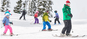 Kids Skiing with Instructor