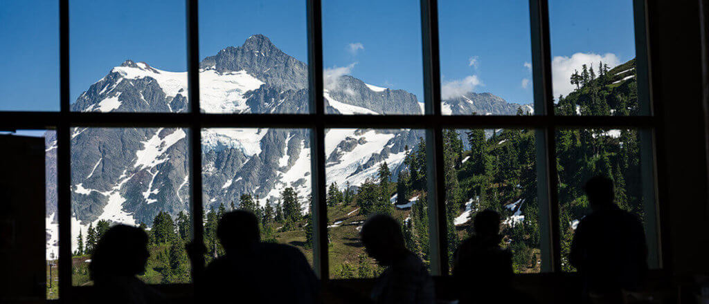 Heather Meadows Cafe View of Shuksan