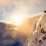 Grant Gunderson photo - sunset cliff skiing