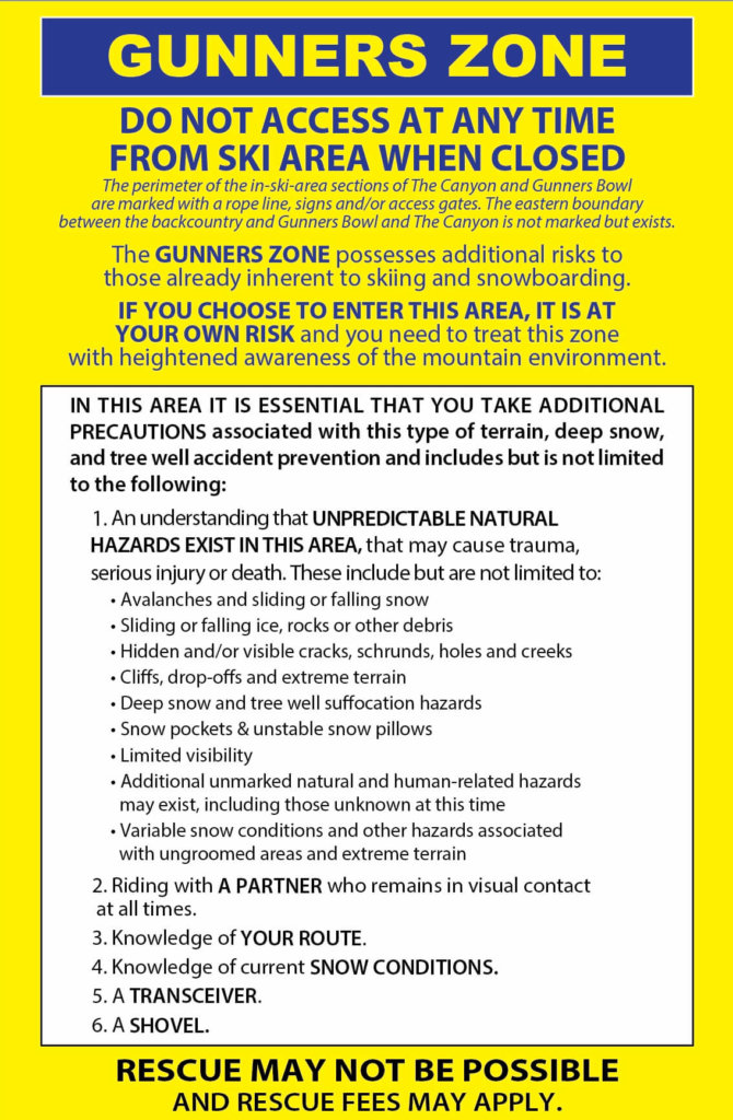 Gunners Zone Policy