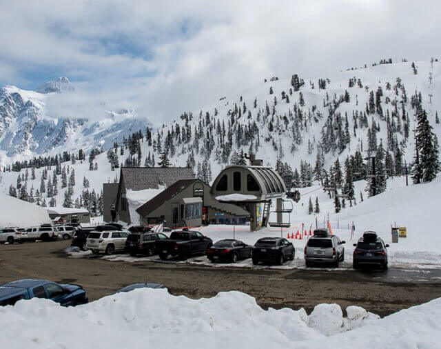 Heather Meadows parking area by Chair 1