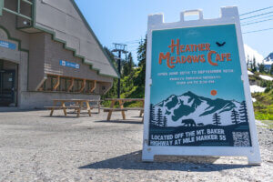 Heather Meadows Cafe outdoor signage